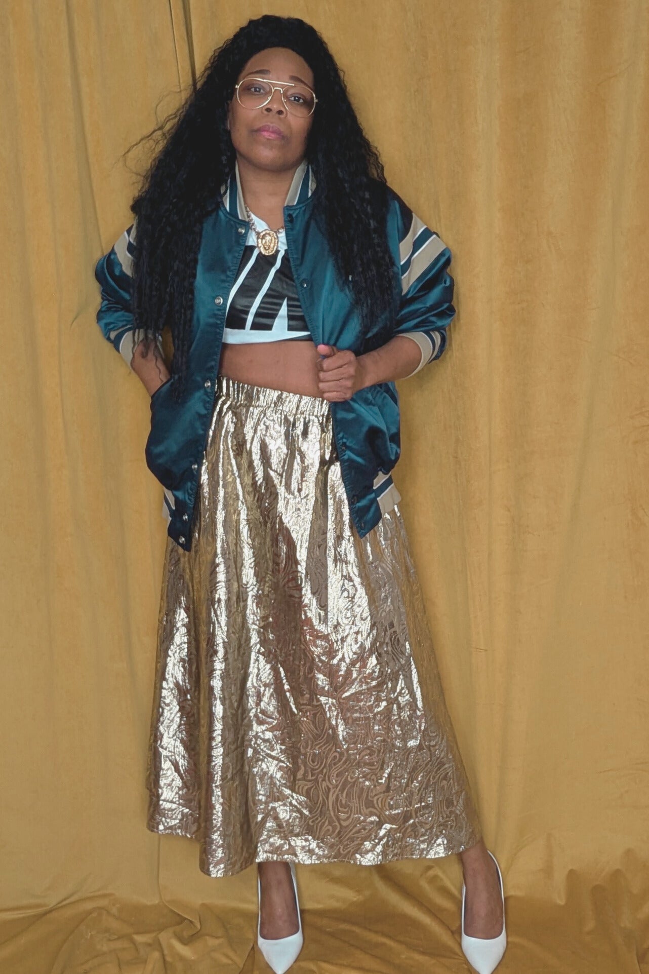 The Queen of Queen Gold Midi Skirt