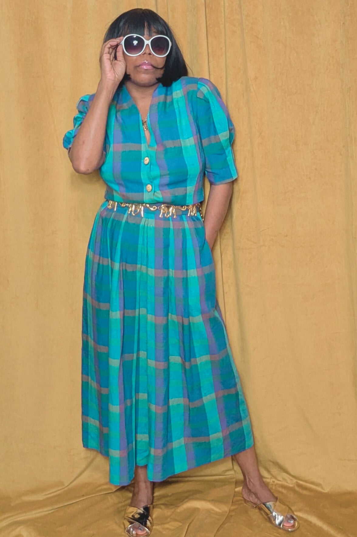 I'm A Statement Plaid Skirt Set