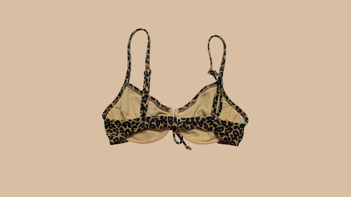 90s Sun Streak by Newport News Animal Print Bikini Top