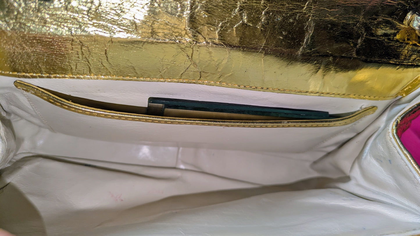 80s Gold Quilted Shoulder Bag