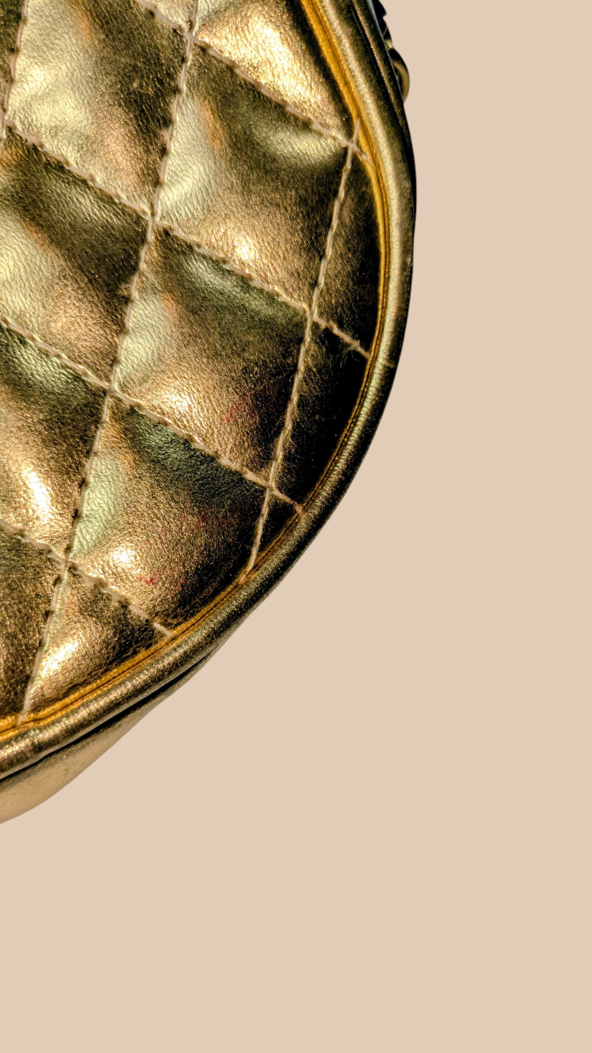 80s Gold Quilted Crossbody Bag