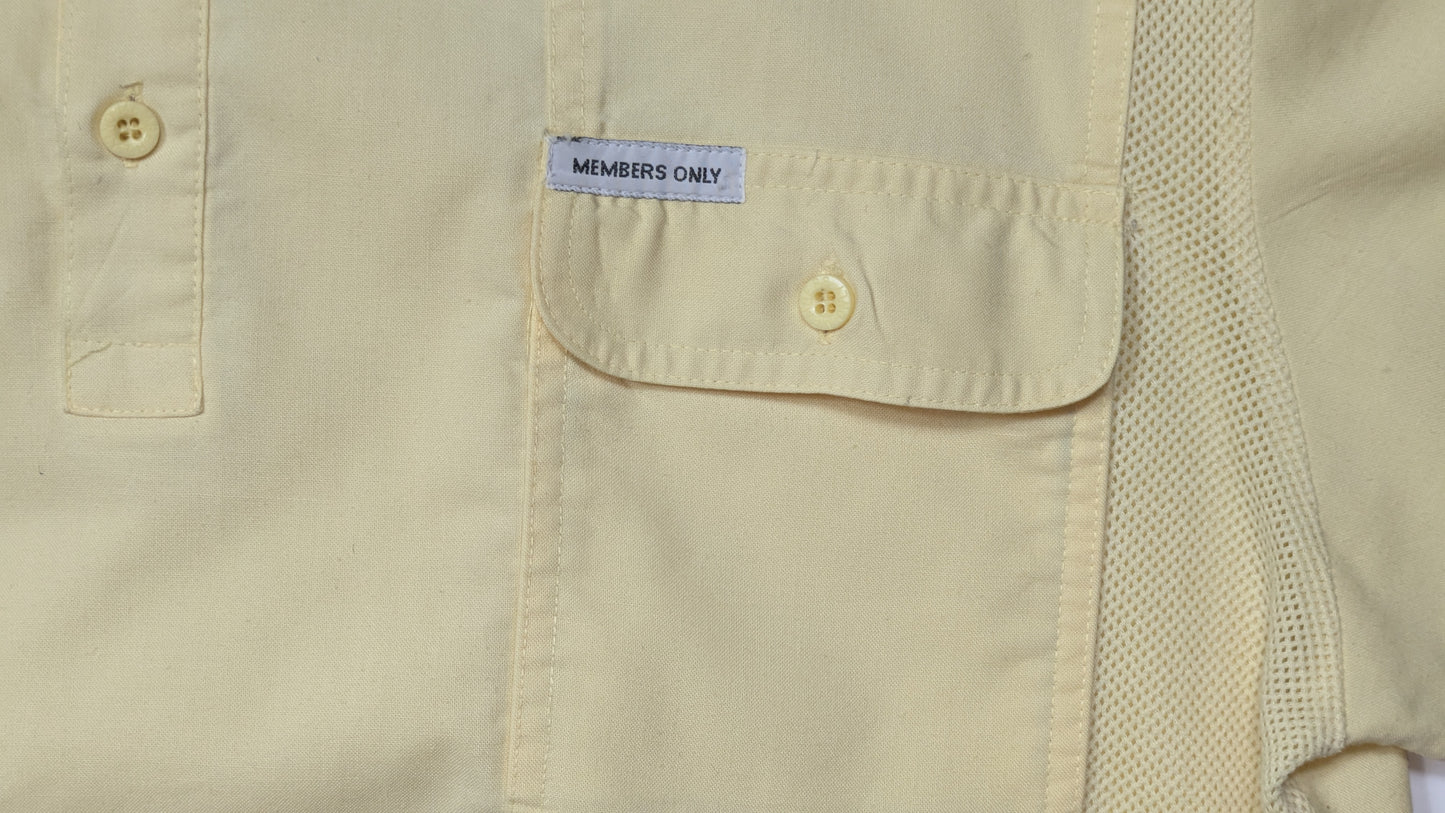 80s Members Only Passport Yellow Collared Top