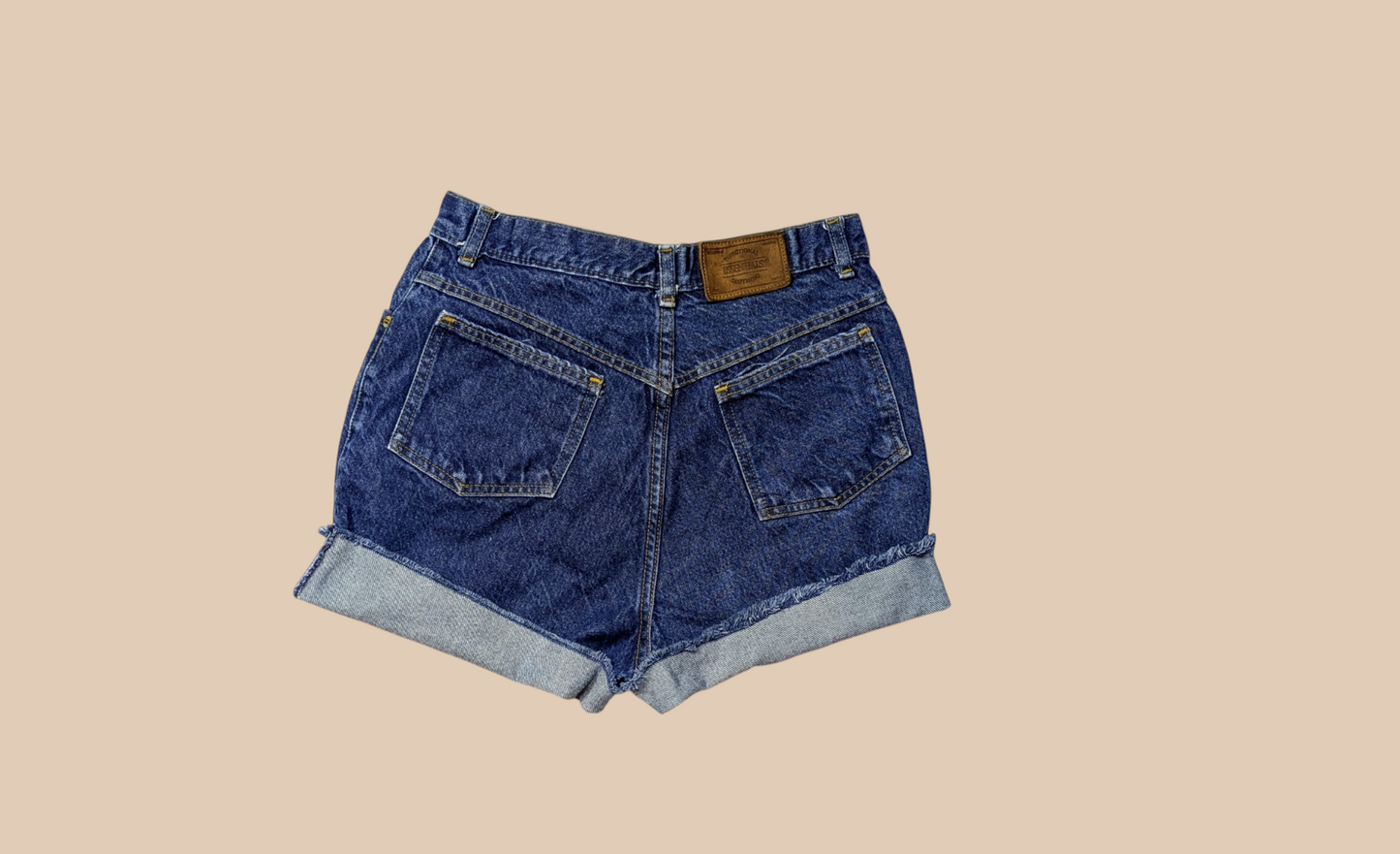 Vintage Essentials Sport Dark Wash Cutoff Shorts