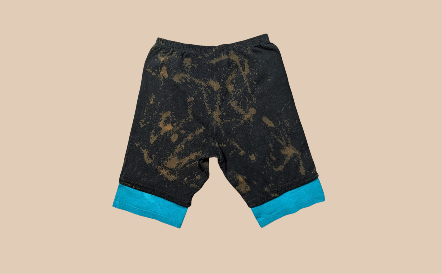 1996 Atlanta Olympic Bleached Out Black and Blue Crop Top and Biker Shorts Set