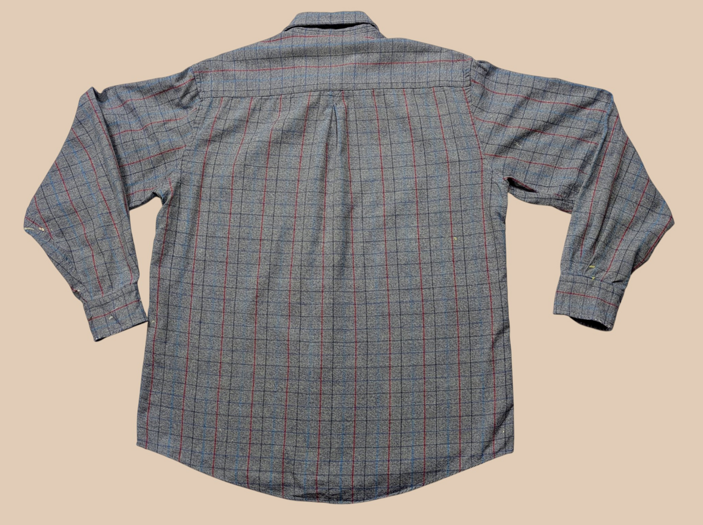 80s Yves Saint Laurent Long-sleeve Plaid Button-up Shirt