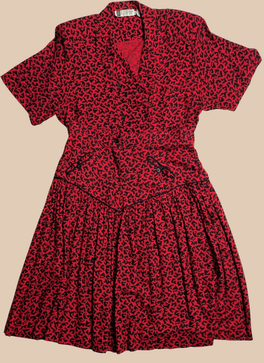 80s SK & Company Animal Print Skirt Set