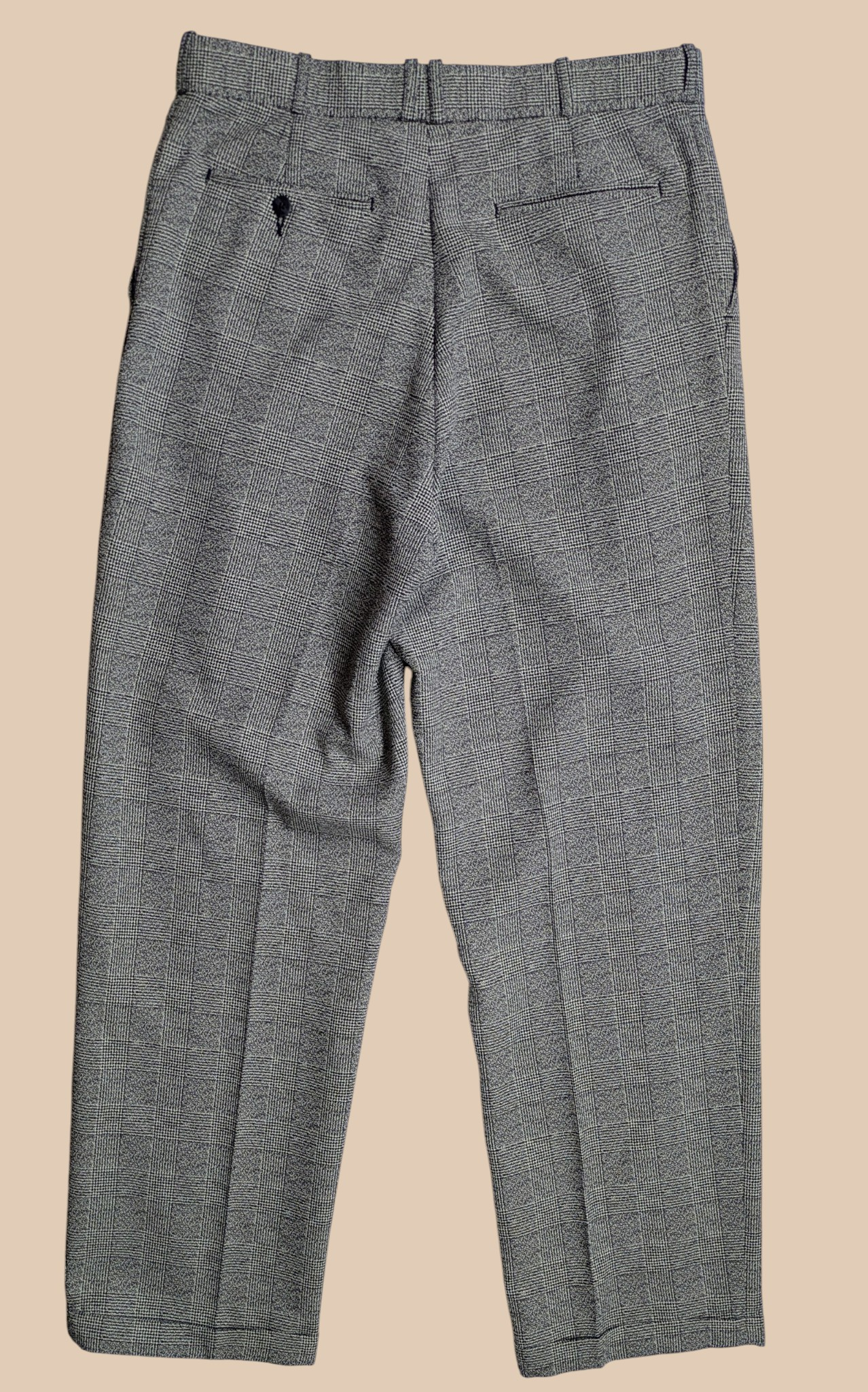 90s Gray Wool Glen Plaid Suit