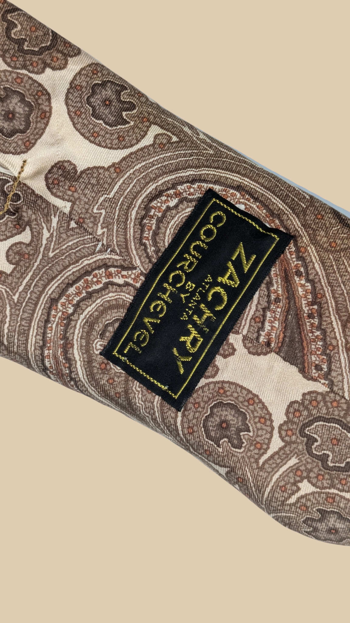 80s Zachry Atlanta by Courchevel Paisley Print Silk Necktie