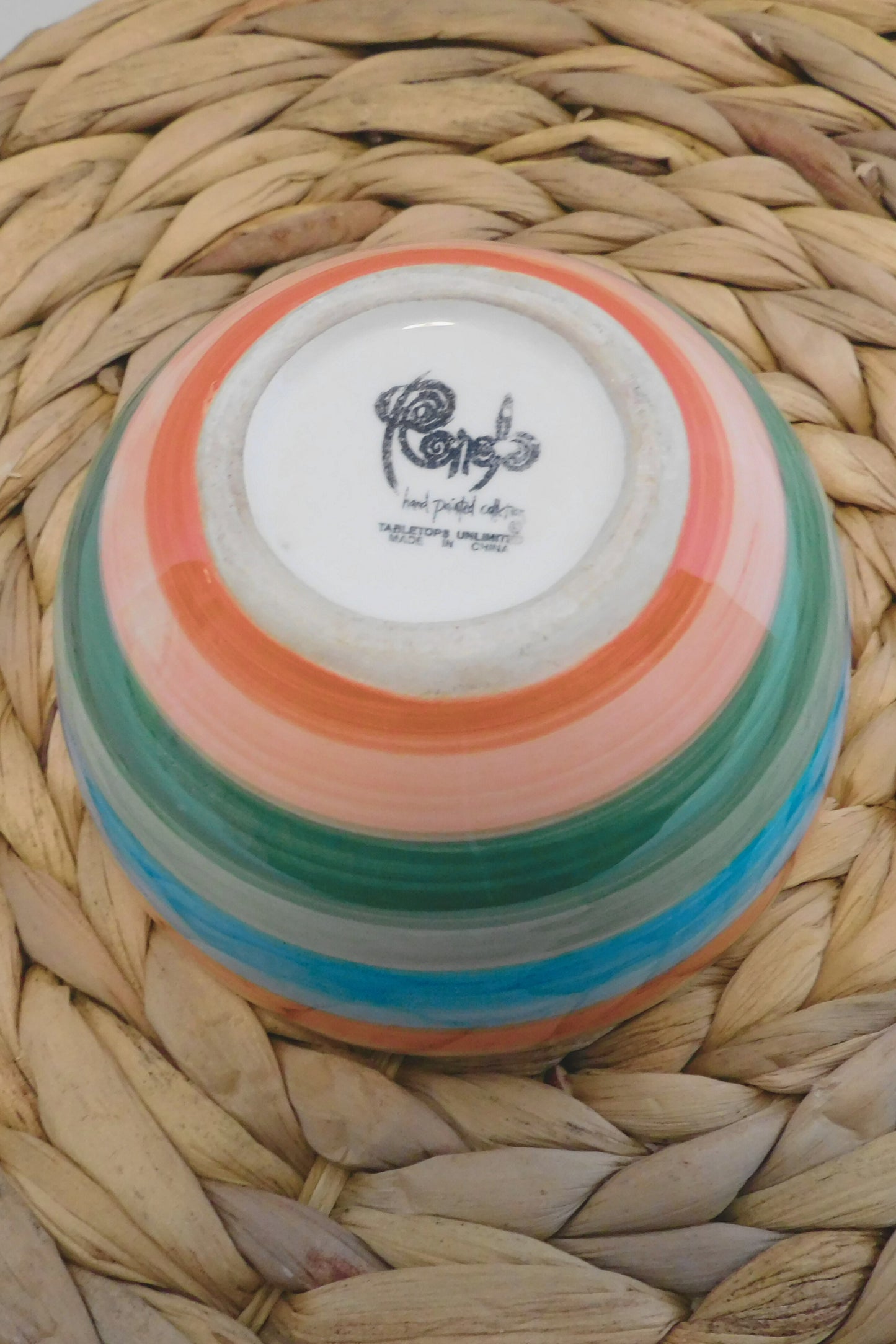 Rondo Hand Painted Striped Collection Mini Bowl
