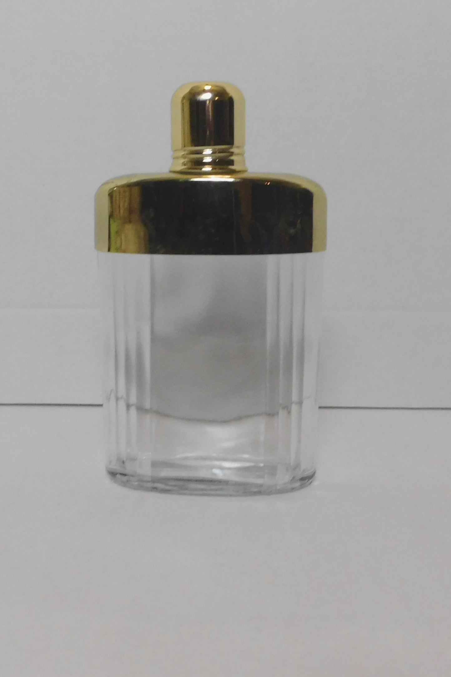 Vintage Clear Flask With Leather Holder
