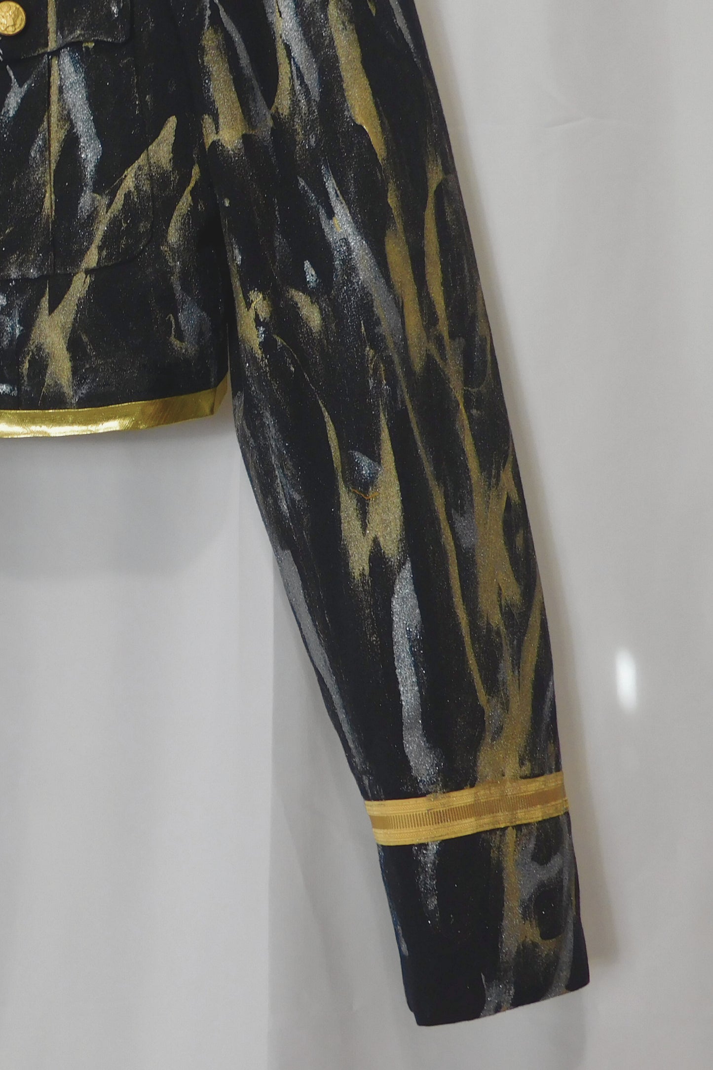 SOLDIER OF FORCE Caption Save 'Em Cropped Painted Blazer
