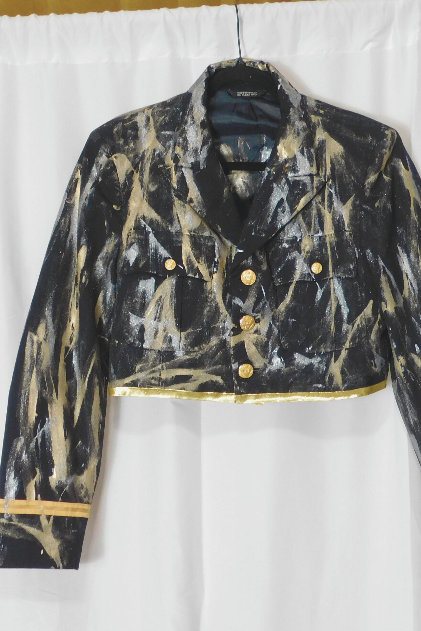 SOLDIER OF FORCE Caption Save 'Em Cropped Painted Blazer
