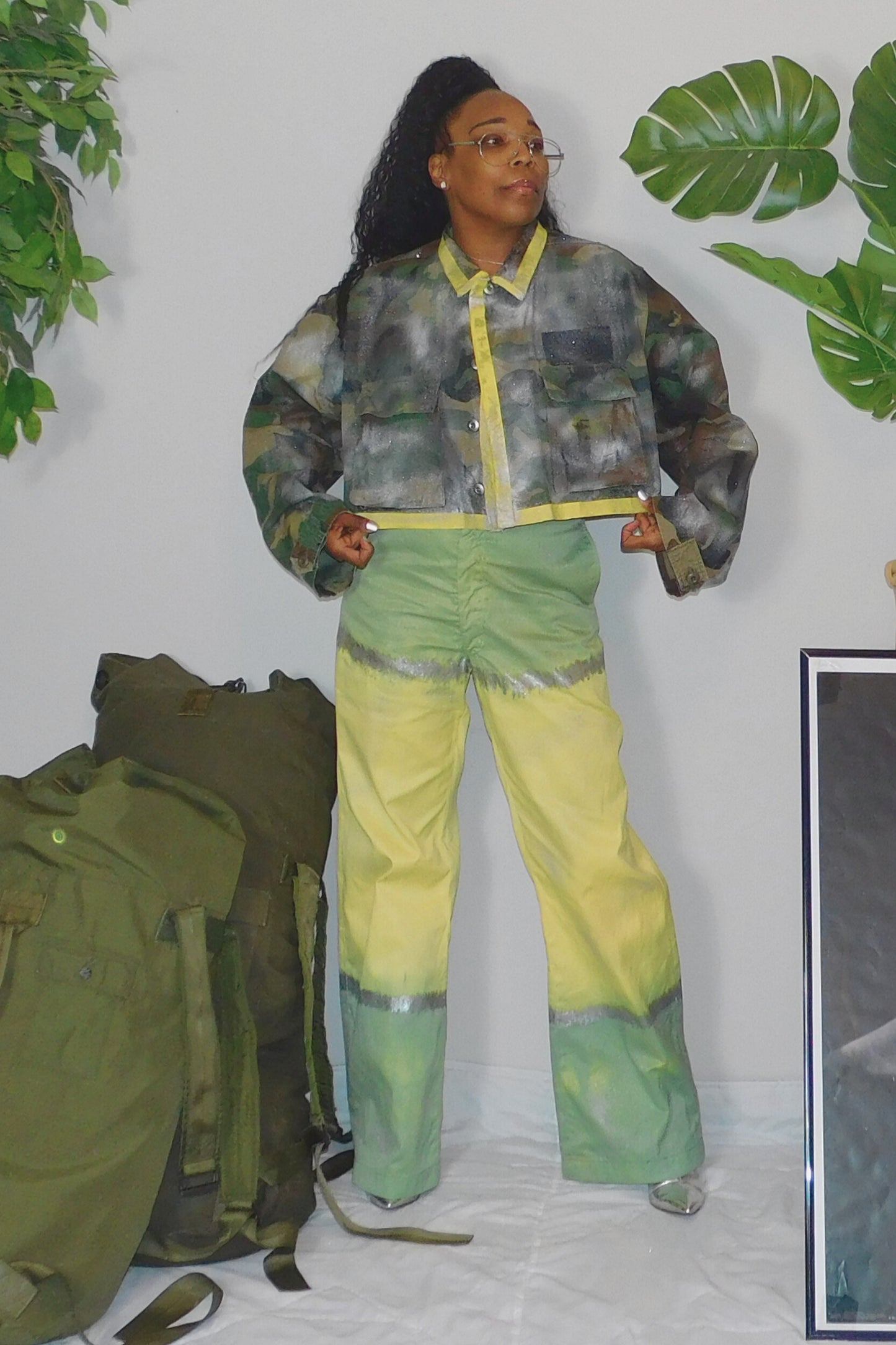 SOLDIER OF FORCE Yellow Submarine Cropped Camo Jacket