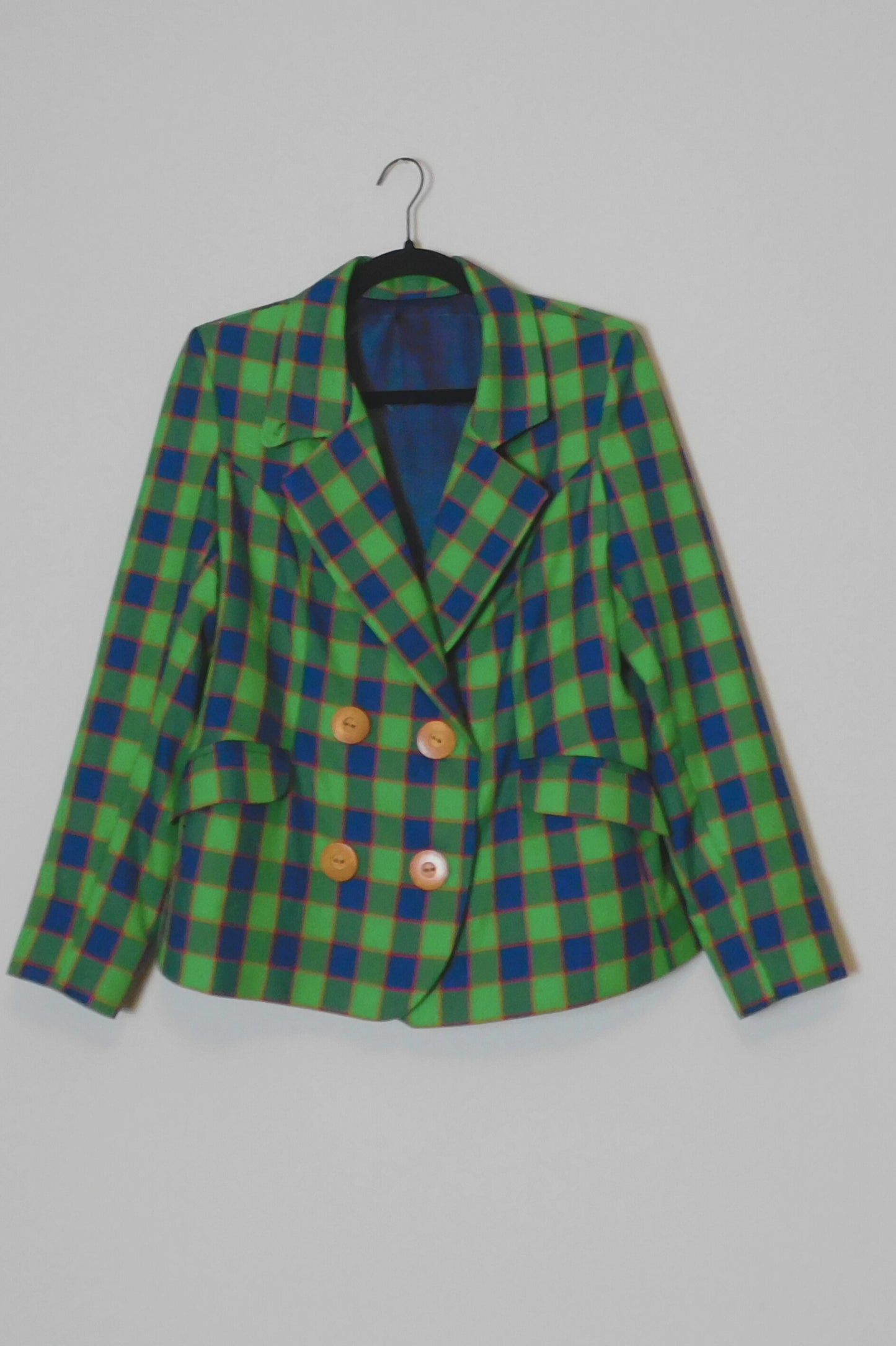 All Plaided Up Classic Plaid Double Breasted Suiy