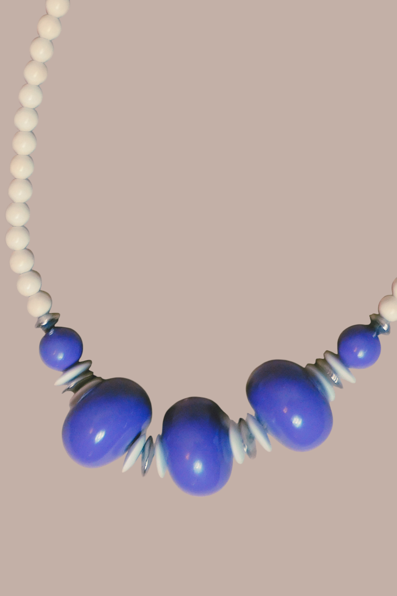 Purple and White Statement Necklace