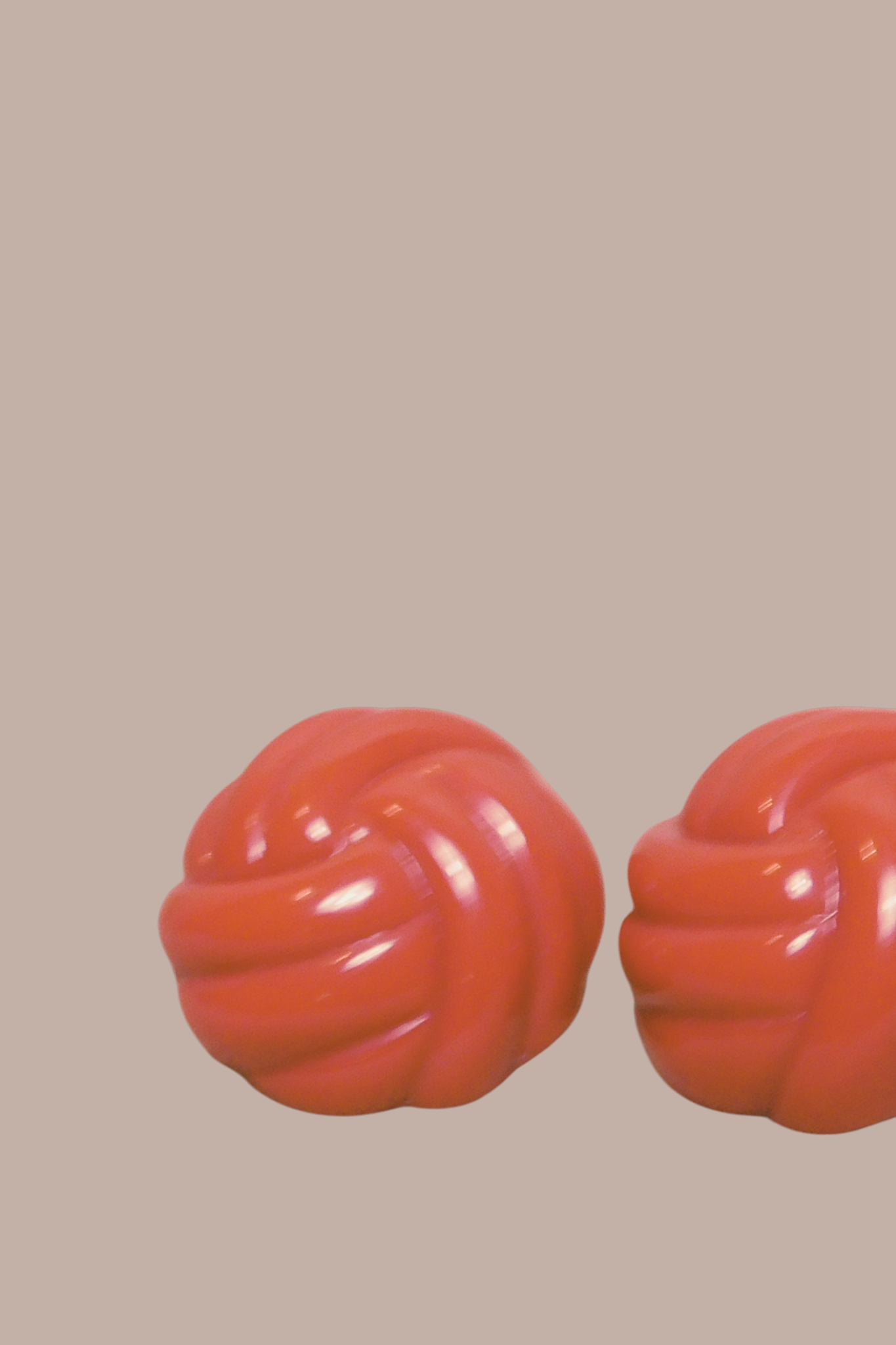 80s Red Button Statement Earrings