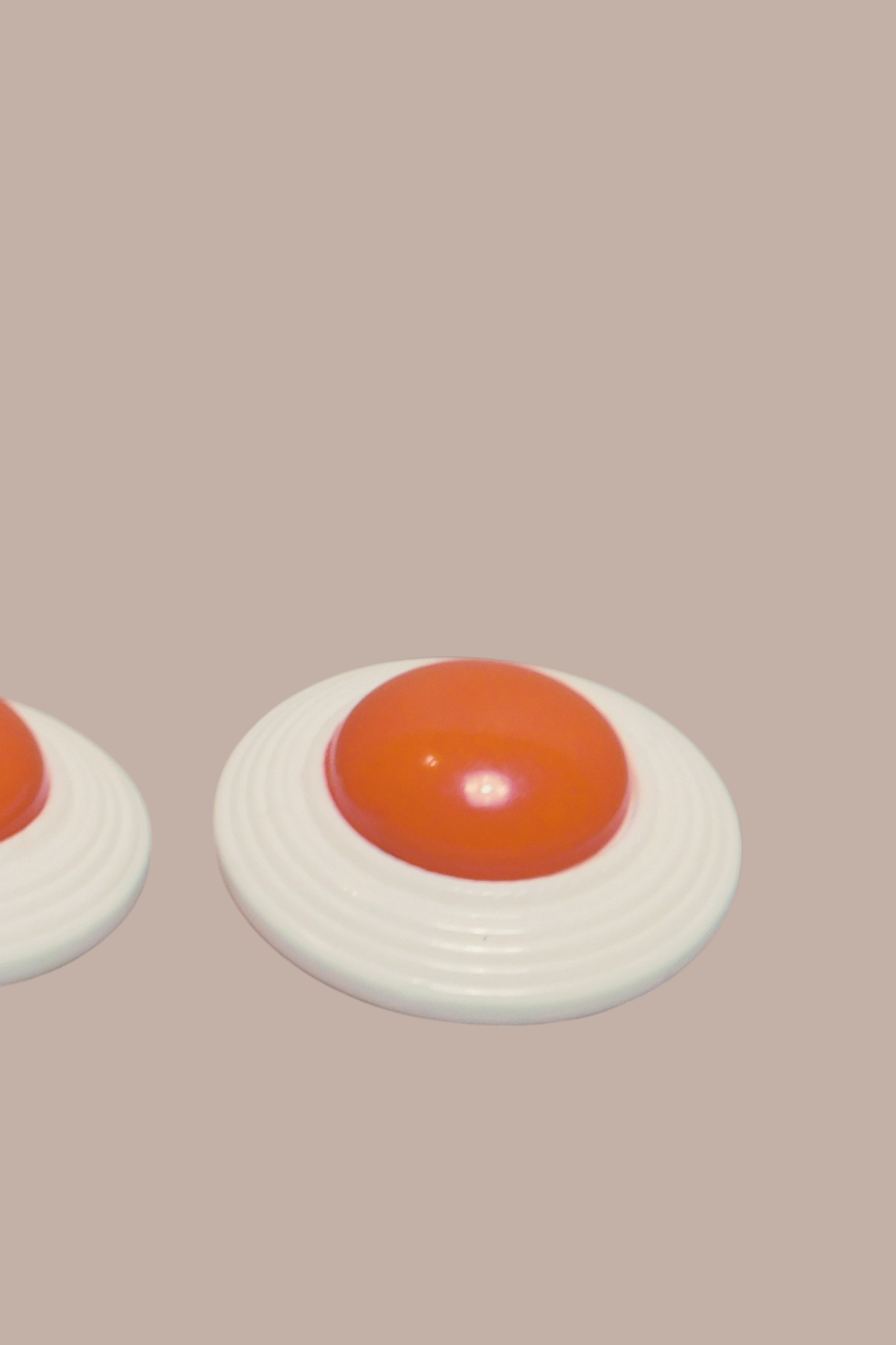 80s White and Red Statement Earrings