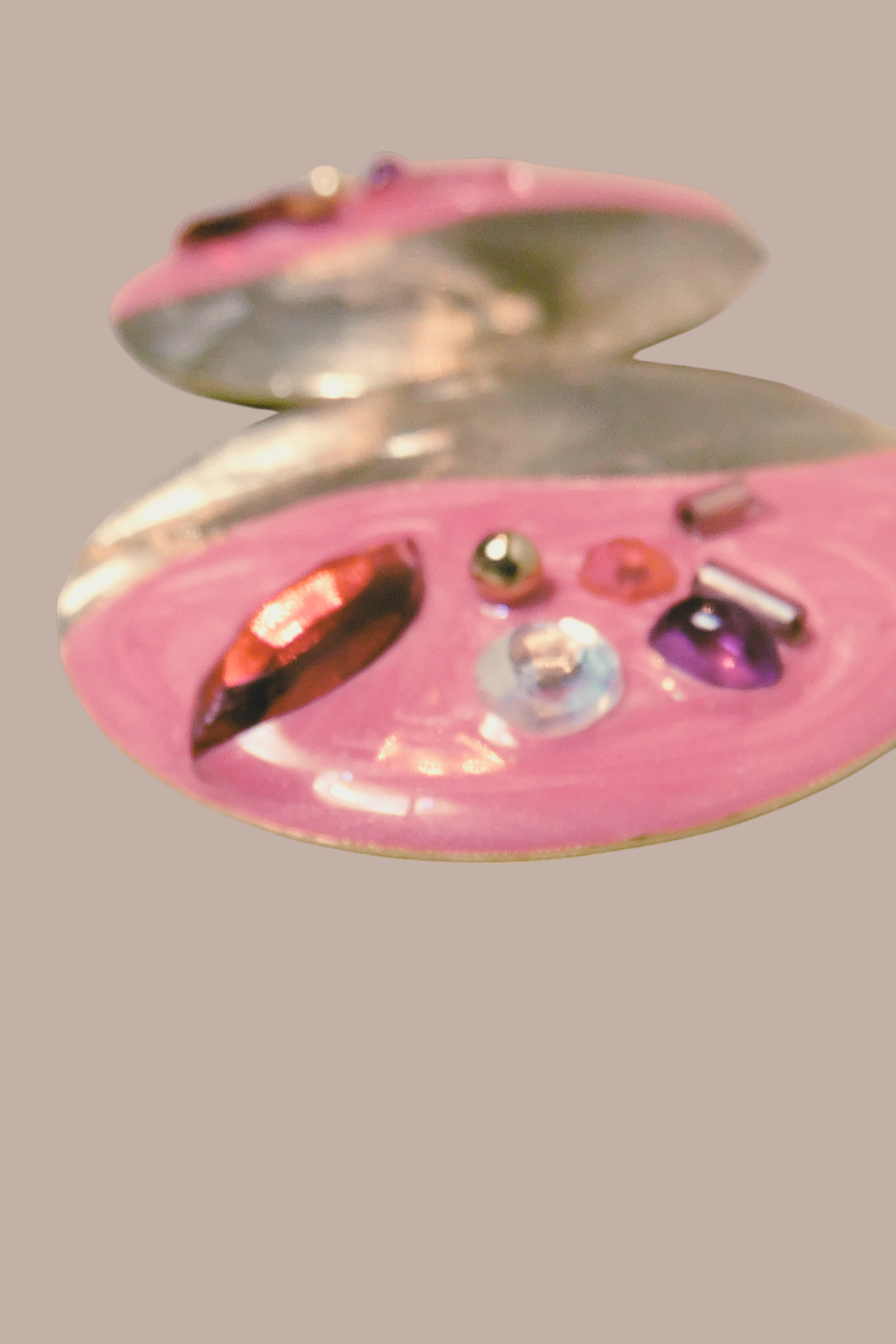 80s Pink and Gold Yin Yang Statement Earrings