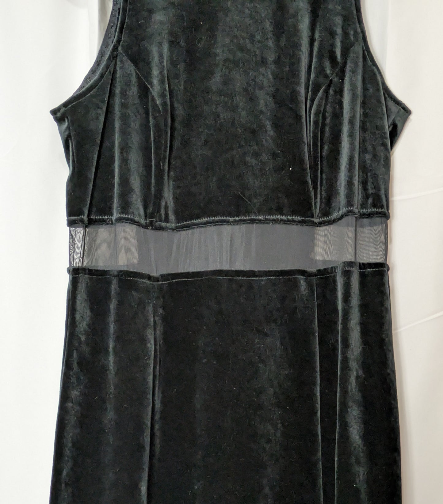 90s Kinda Love Long Velvet Dress With Mesh Detail