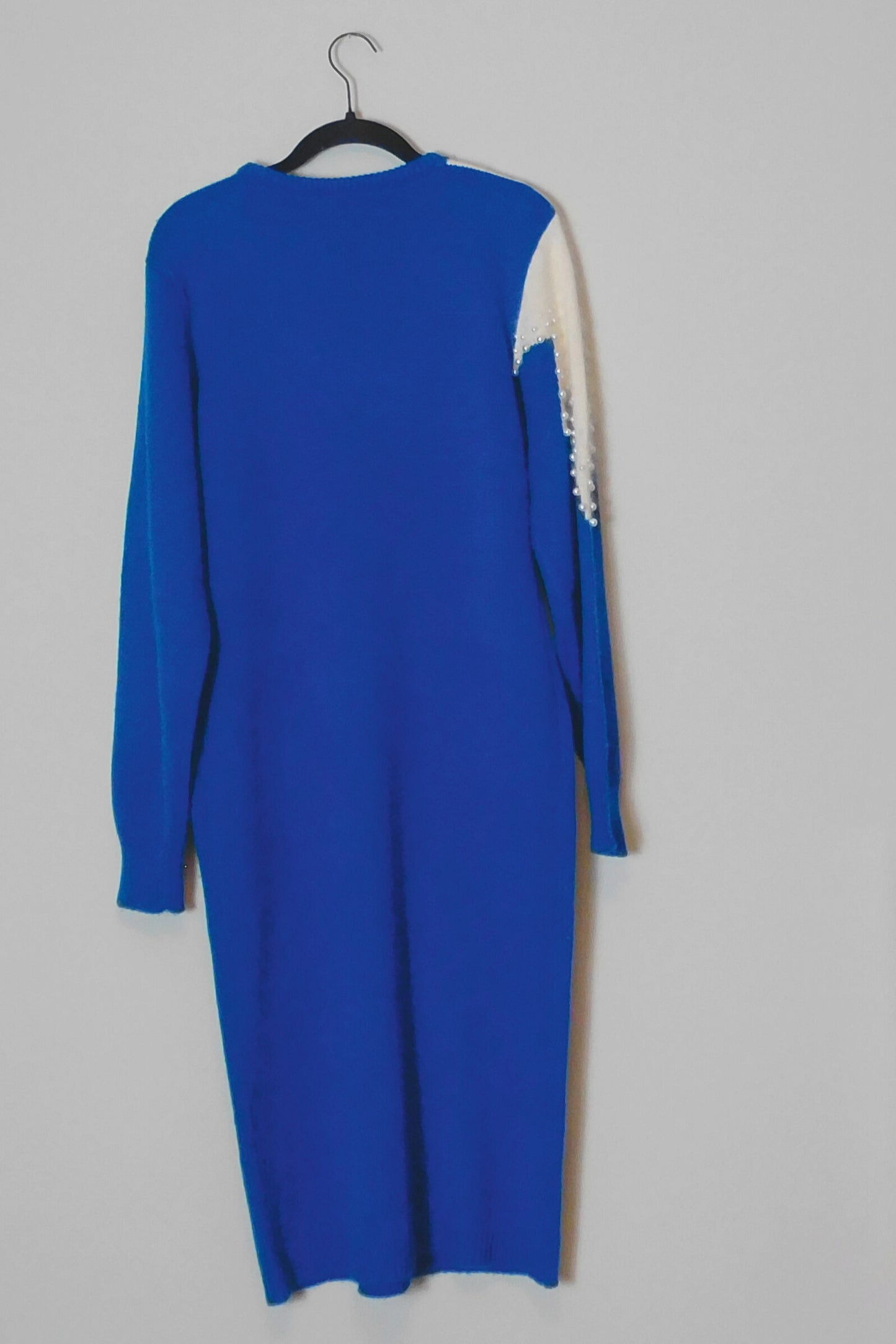 Pearls For The Girls! Christina Grant Two-tone Sweater Dress With Pearl Detail