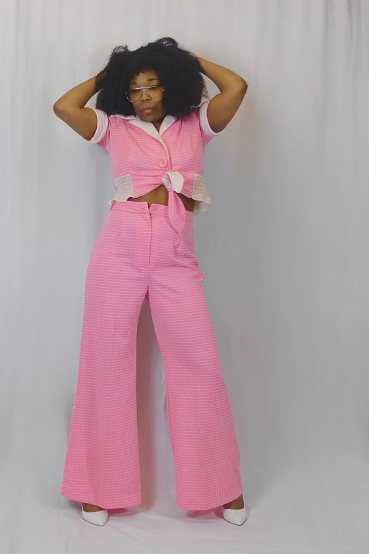 Sweet Lady JCPenny Wide Leg Pink and White Pant Set