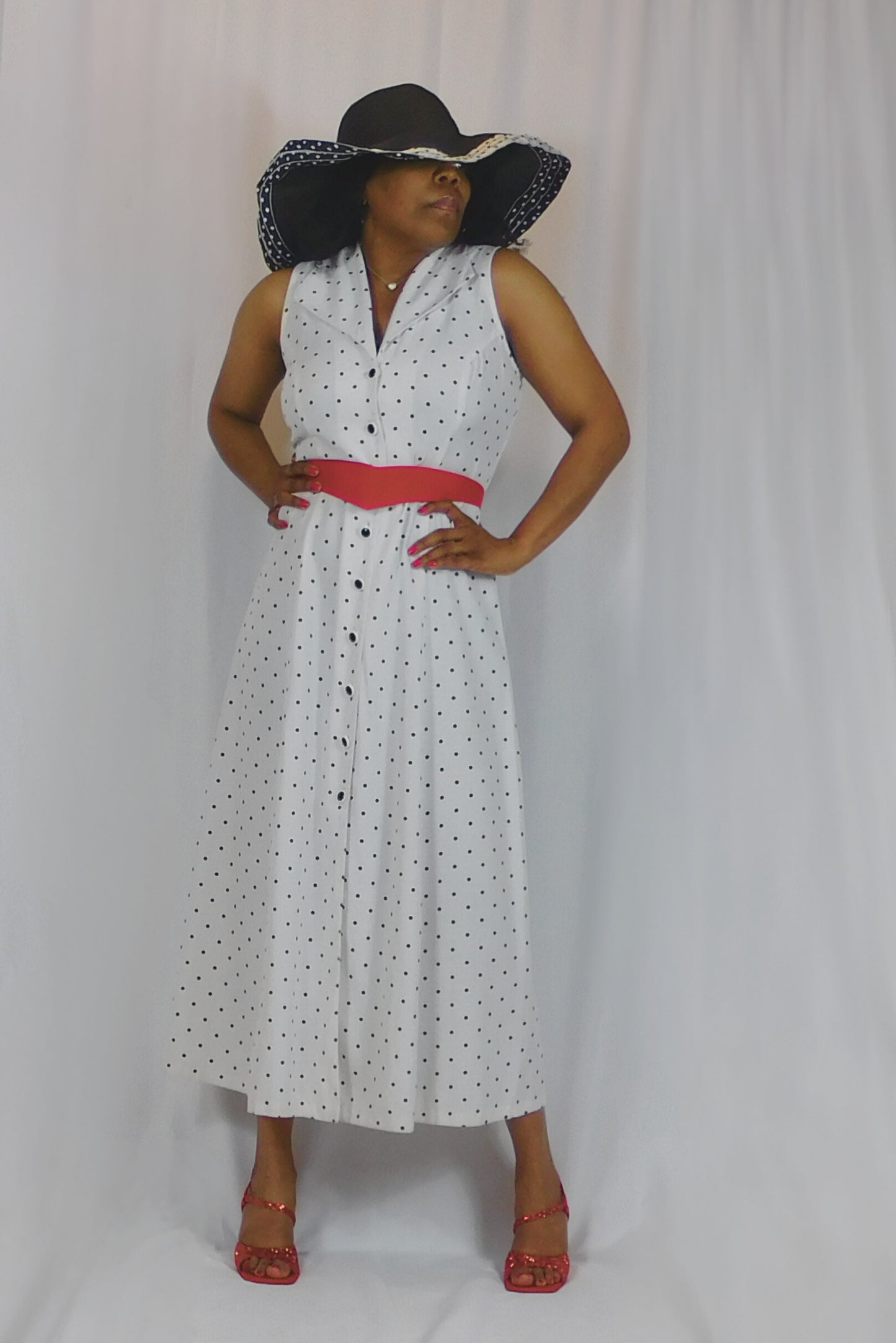 Pretty Woman! Dress Barn Polka Dot Maxi Dress