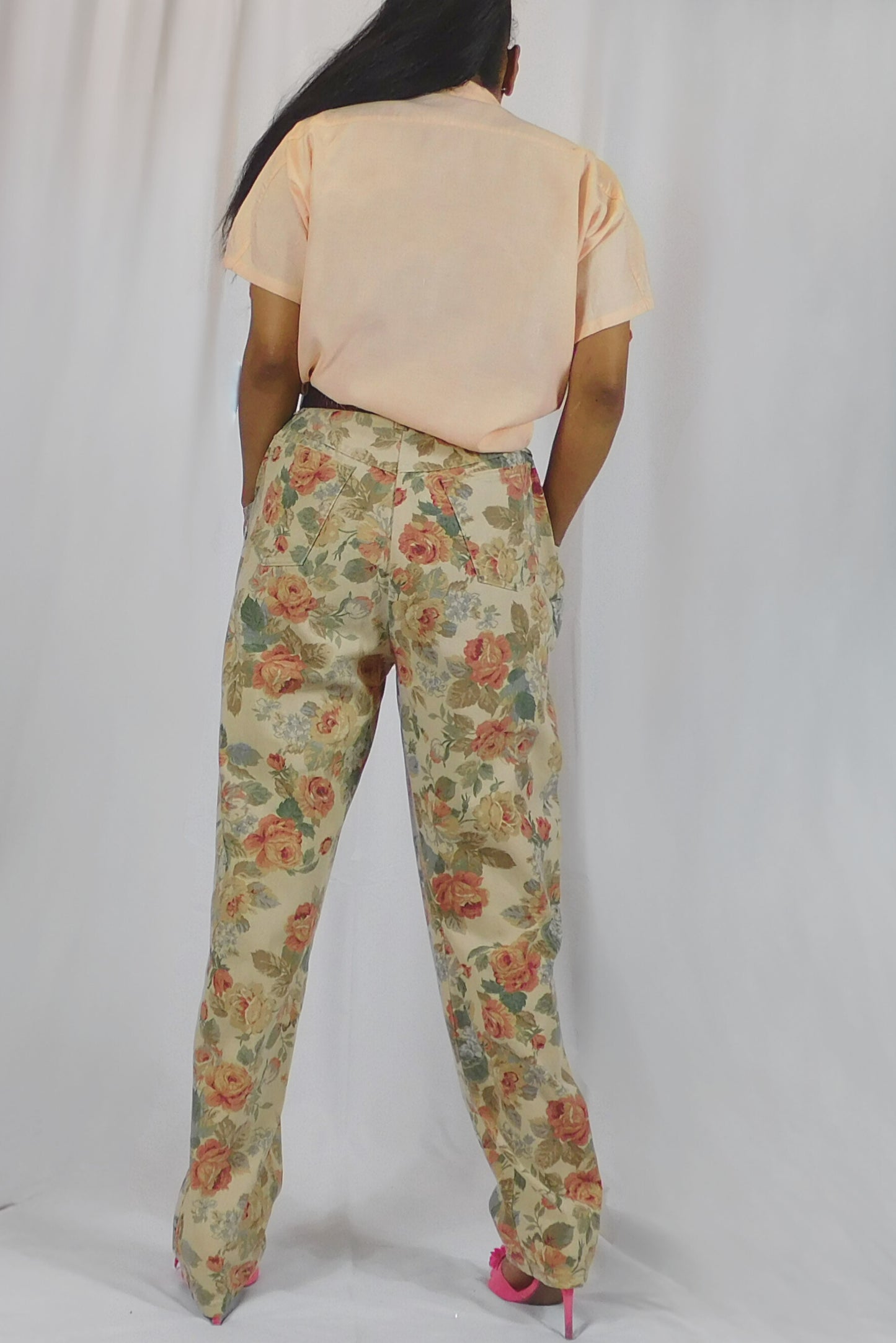 Pants of Flowers French Navv Floral Pants