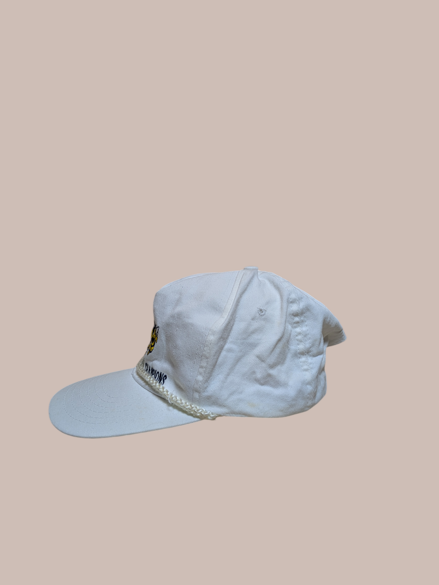1990 Georgia Tech White Baseball Hat with Rope Detail