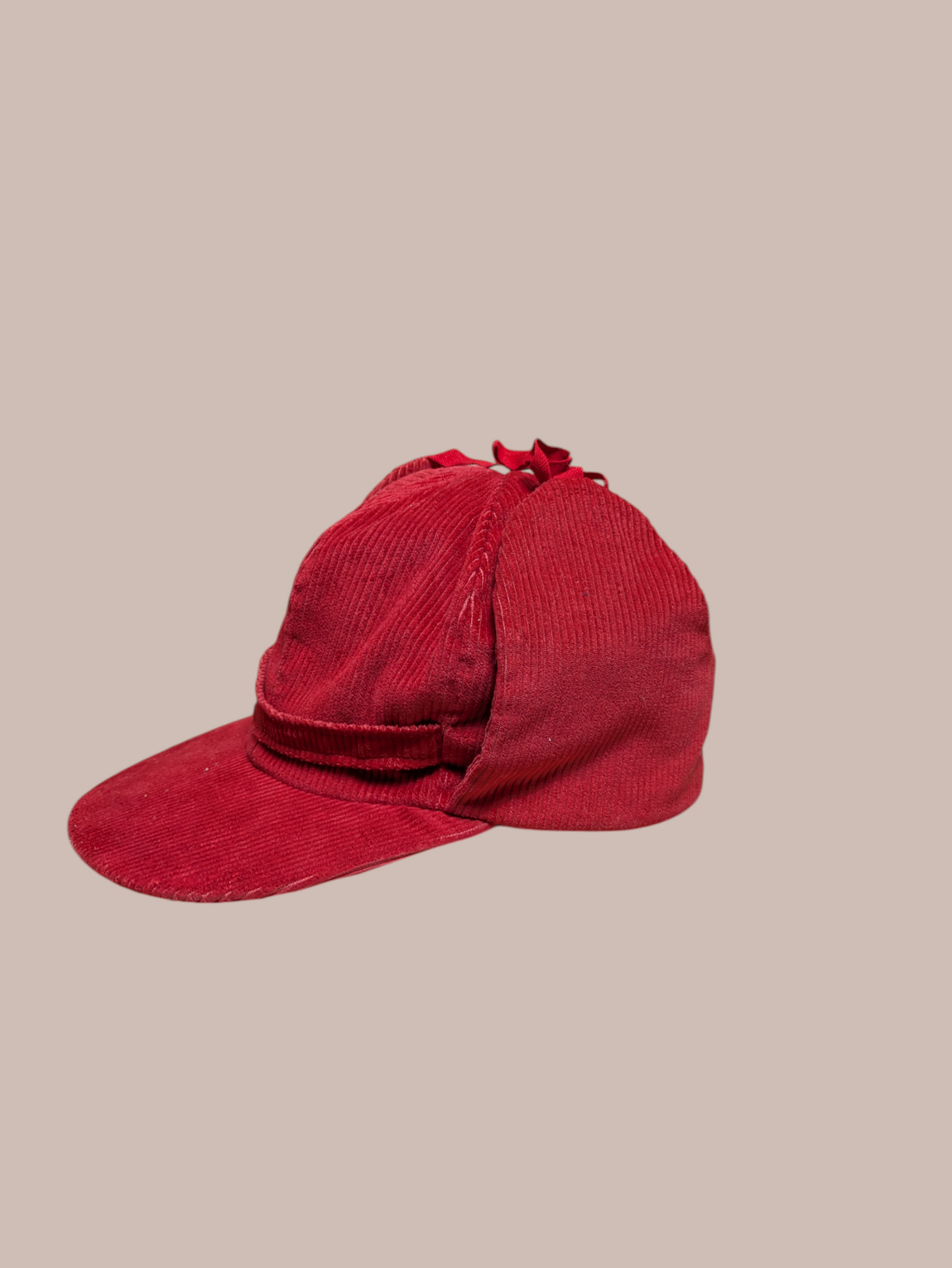 Goorines Bro Cap Millinery Red Corduroy Hat w/ Ear Flap