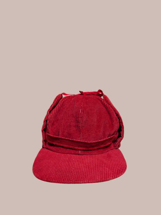 Goorines Bro Cap Millinery Red Corduroy Hat w/ Ear Flap