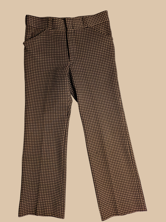 70s Asher Brown Printed Golf Pants