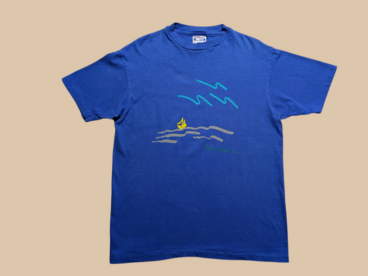 Hanes Beefy-T Blue Hilton Head SC Tee