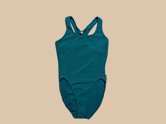 80s Jacques Moret Teal One-piece Swimsuit