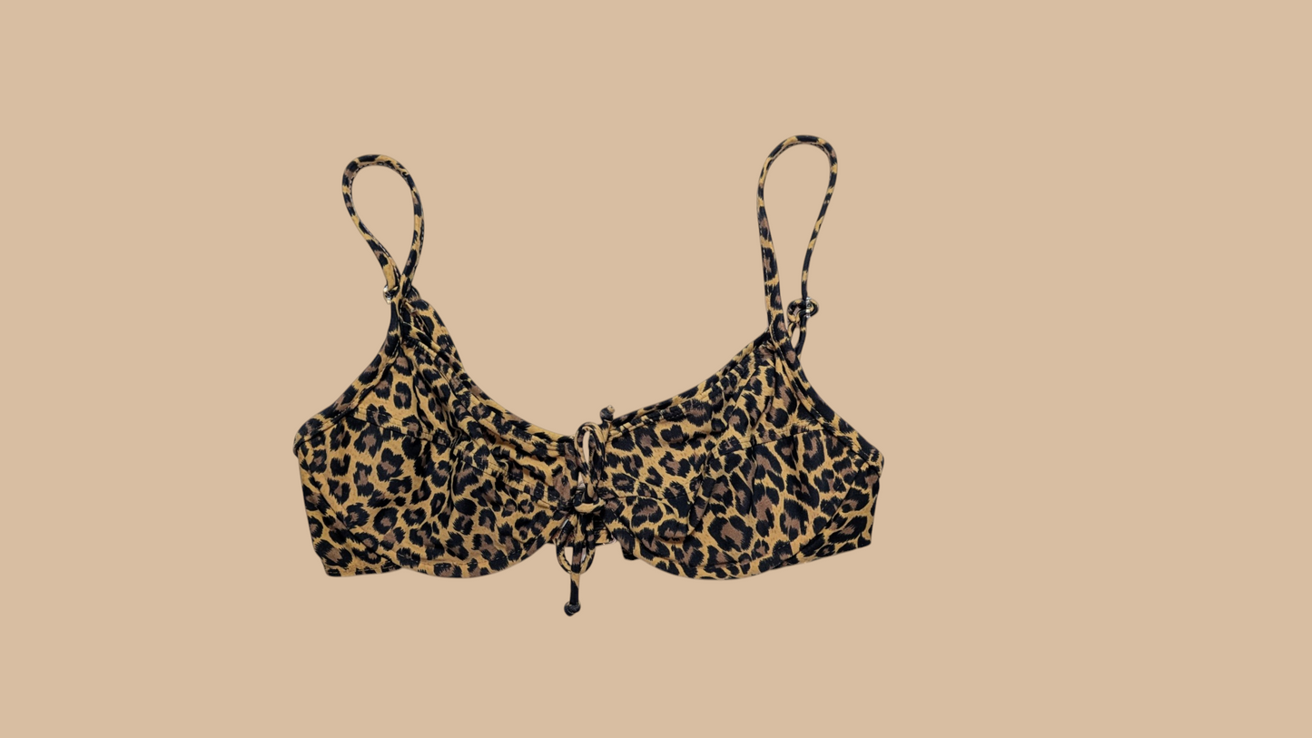 90s Sun Streak by Newport News Animal Print Bikini Top