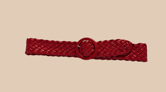 80s Red Woven Belt
