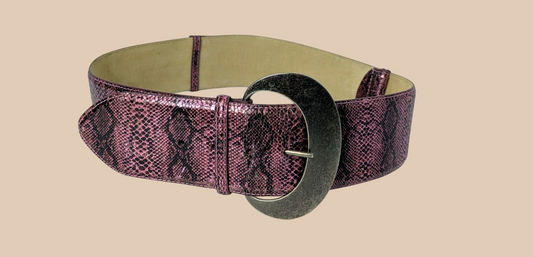 90s Another Line Inc Snakeskin Embossed Wide Belt