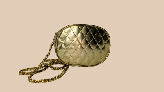 80s Gold Quilted Crossbody Bag