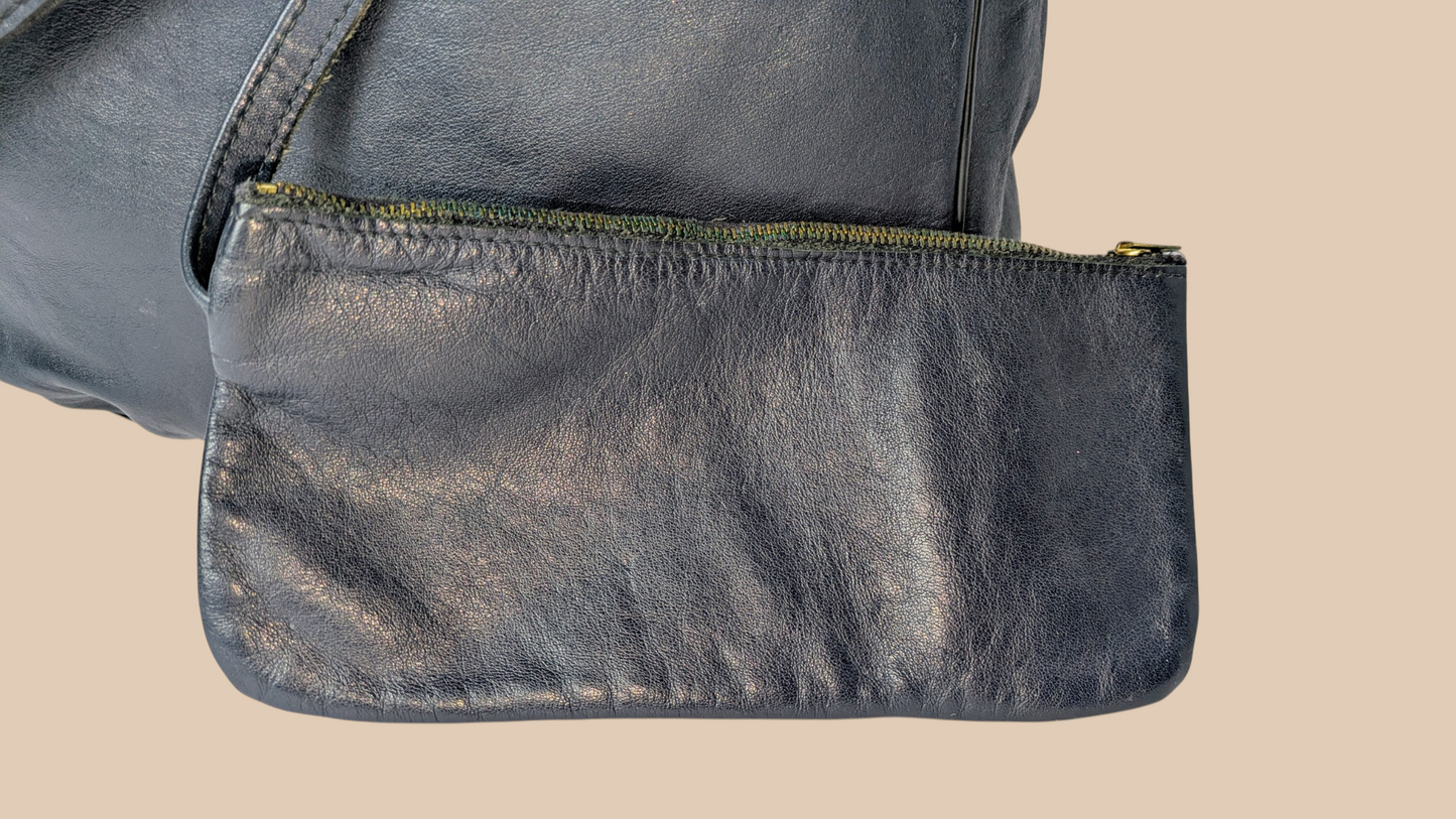 Vintage Black Hobo Leather Bag