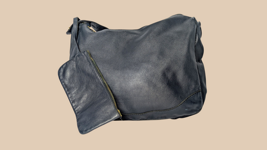 Vintage Black Hobo Leather Bag