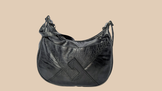 80s Leather Patchwork Hobo Bag