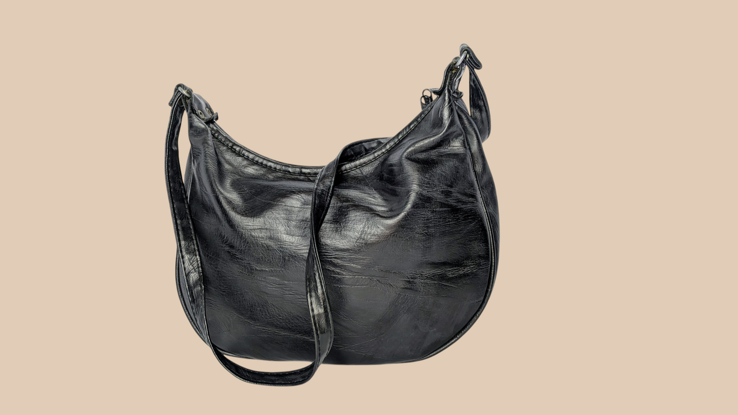 80s Leather Patchwork Hobo Bag