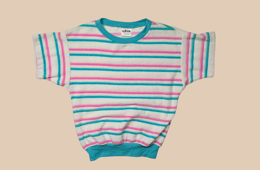 80s Aileen Terrycloth Striped Top
