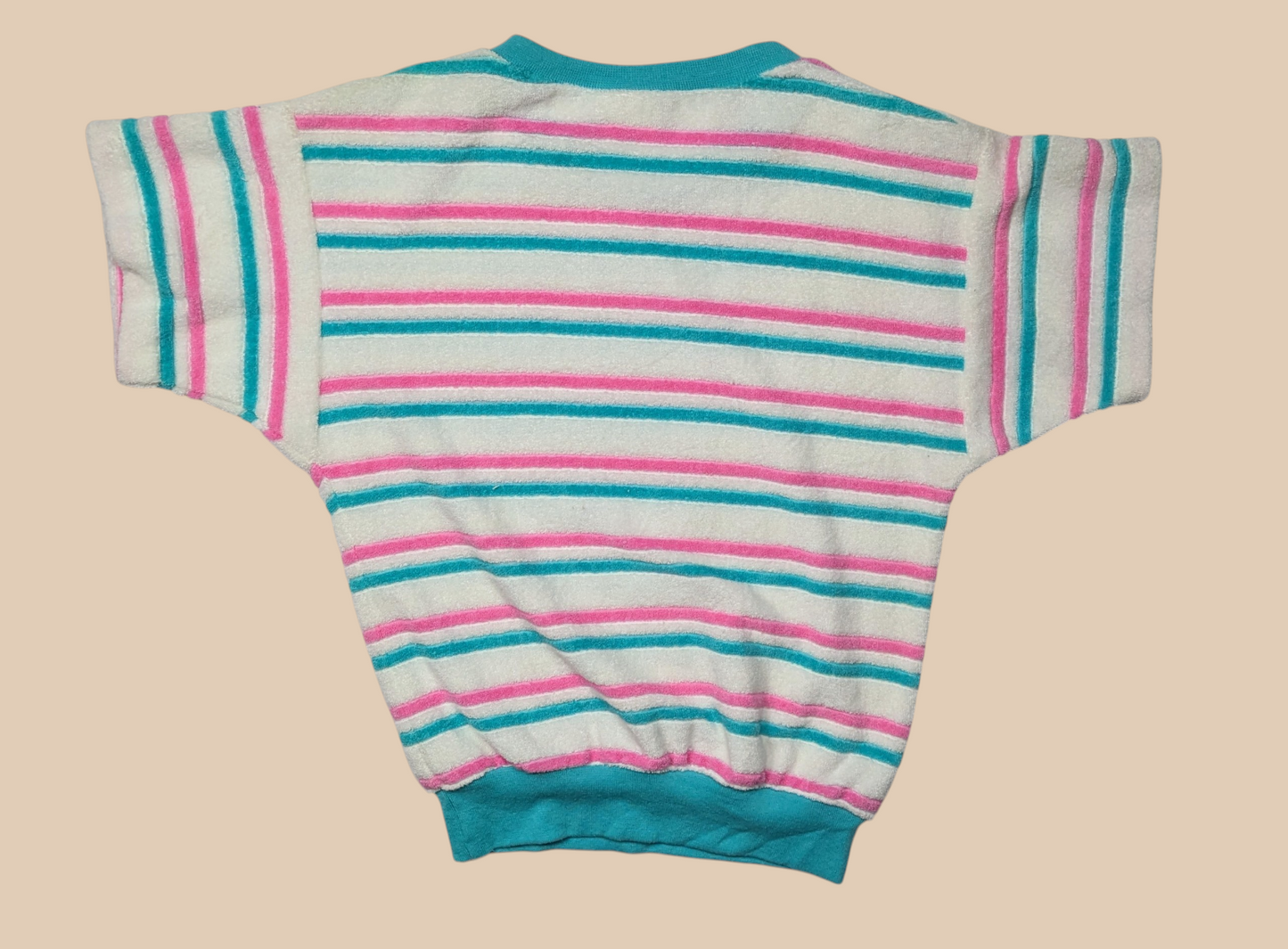 80s Aileen Terrycloth Striped Top