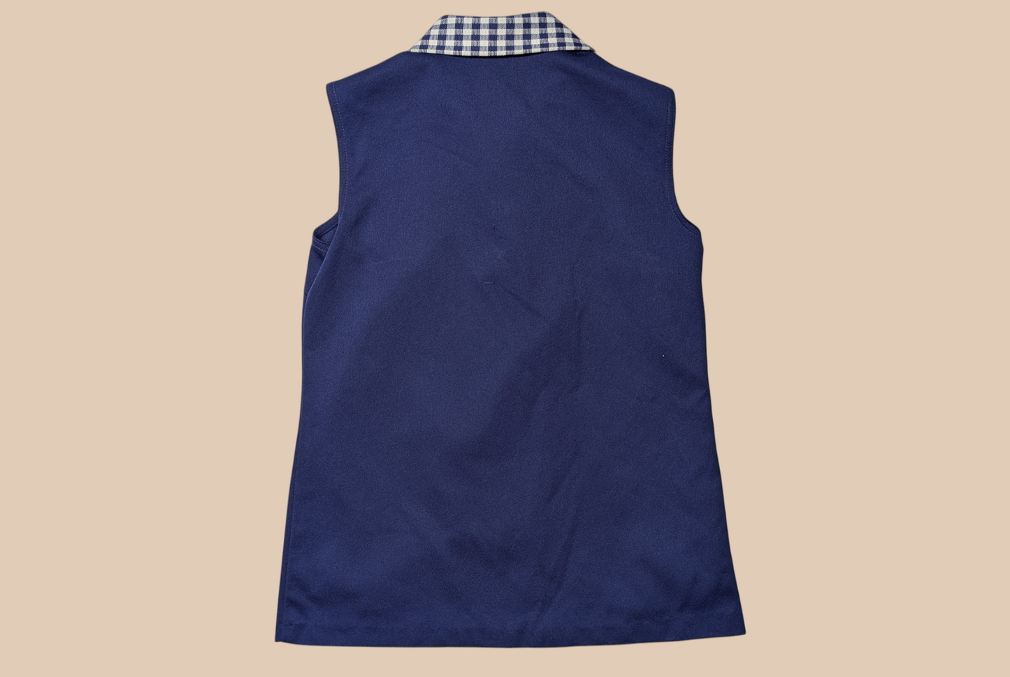 60s Navy Polo-style Top