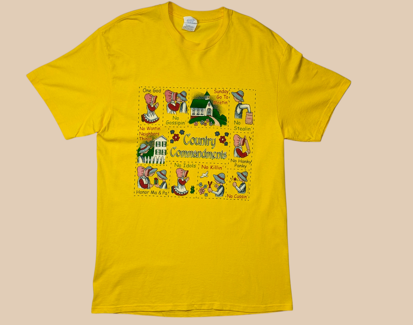 90s Country Commandments Yellow Tee