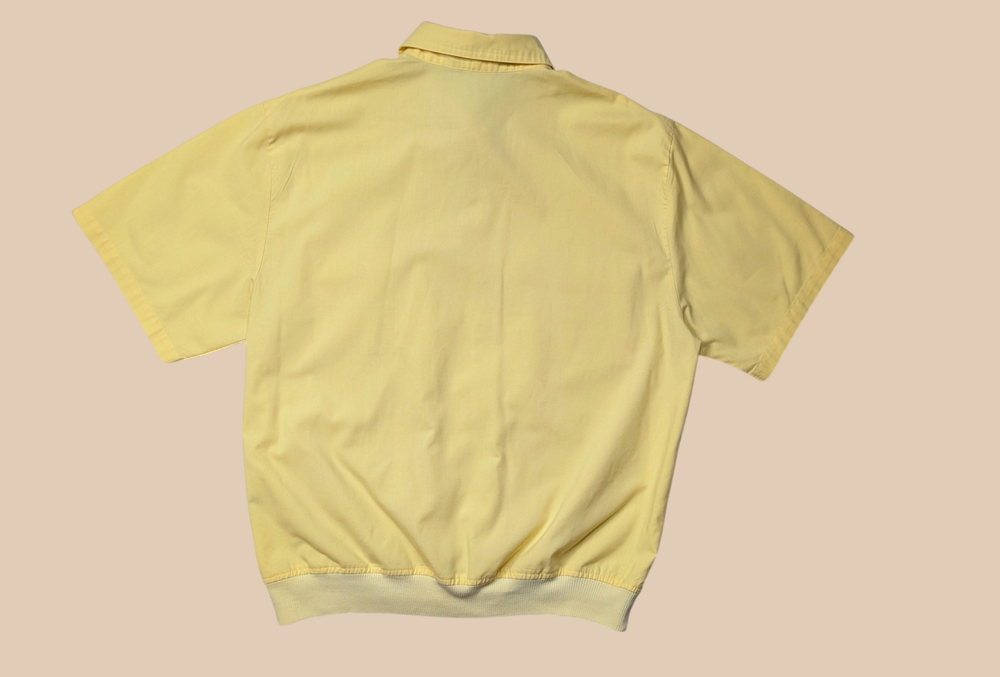80s Members Only Passport Yellow Collared Top