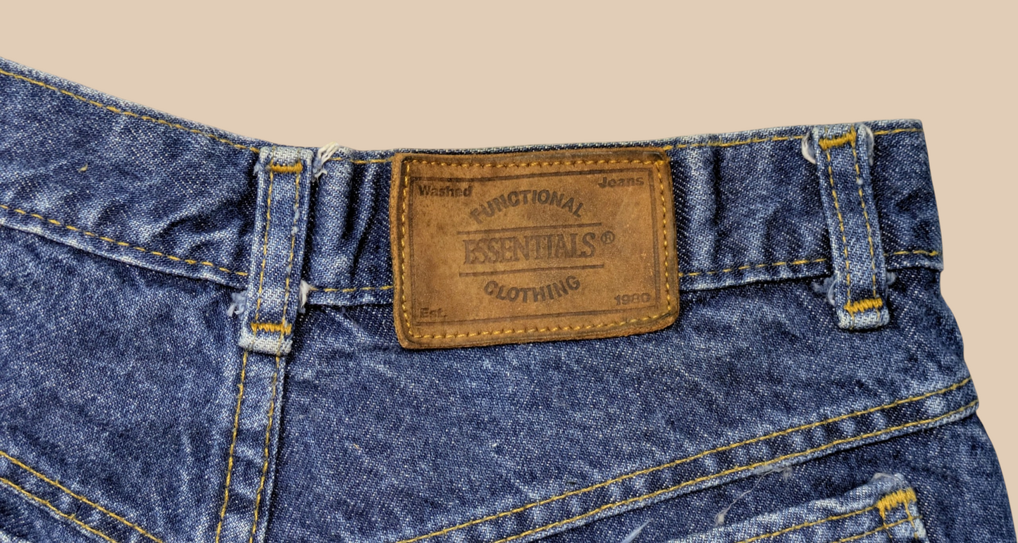 Vintage Essentials Sport Dark Wash Cutoff Shorts