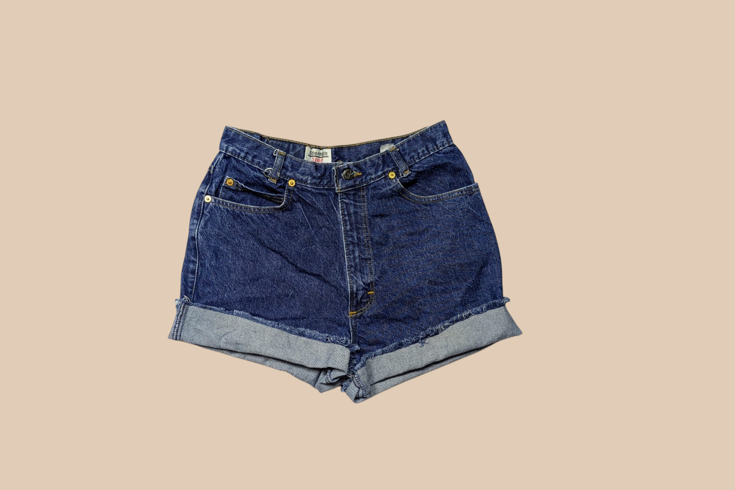 Vintage Essentials Sport Dark Wash Cutoff Shorts