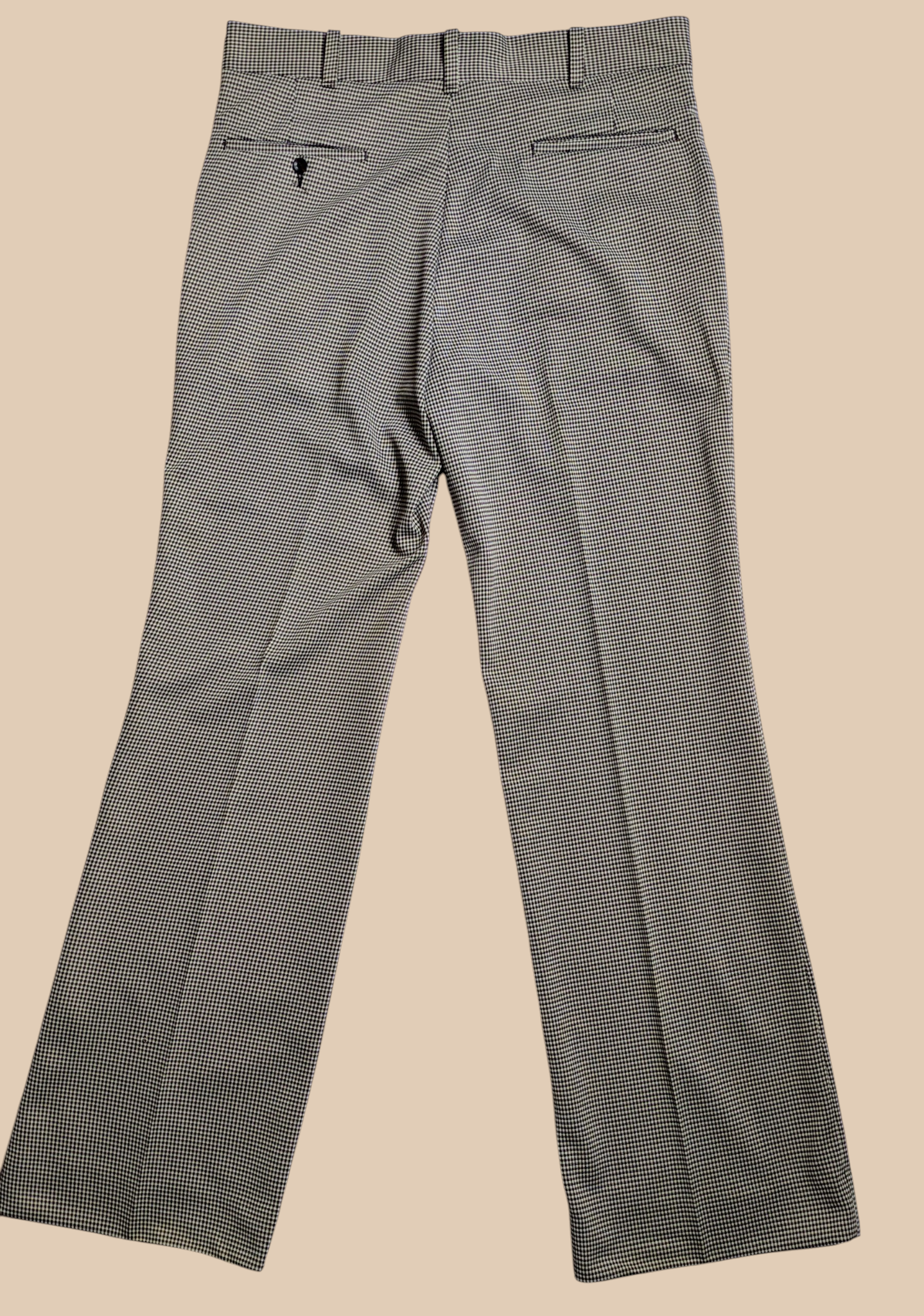 70s All Seasons Leisurewear Checkered Print Pant