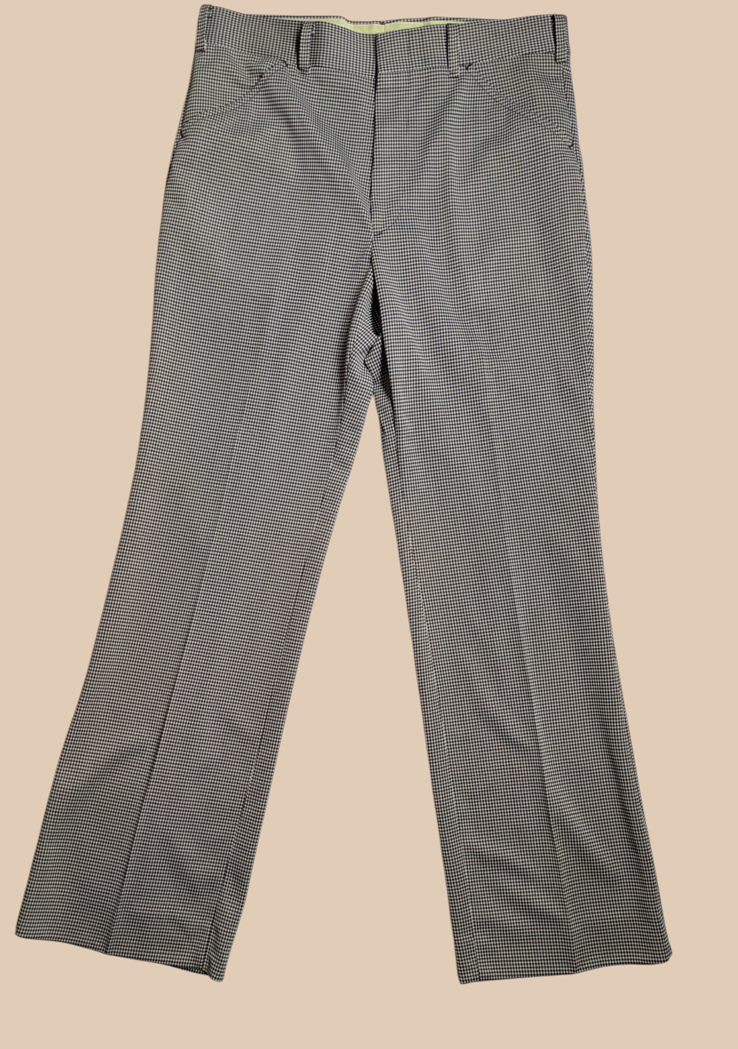70s All Seasons Leisurewear Checkered Print Pant